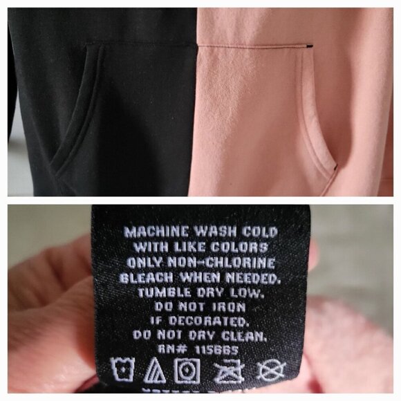 Hot Topic Hunter X Hunter Hisoka Bungee Gum Black Pink Split Hoodie - Medium - Picture 8 of 9